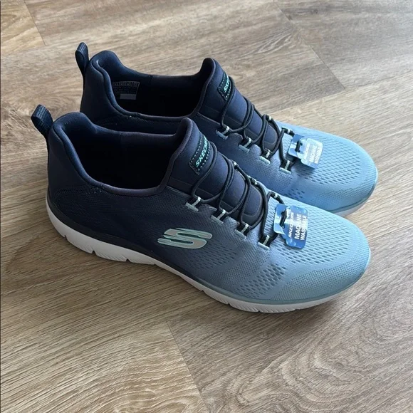 Skechers Summits Memory Foam Blue Athletic Shoes - Picture 1 of 5